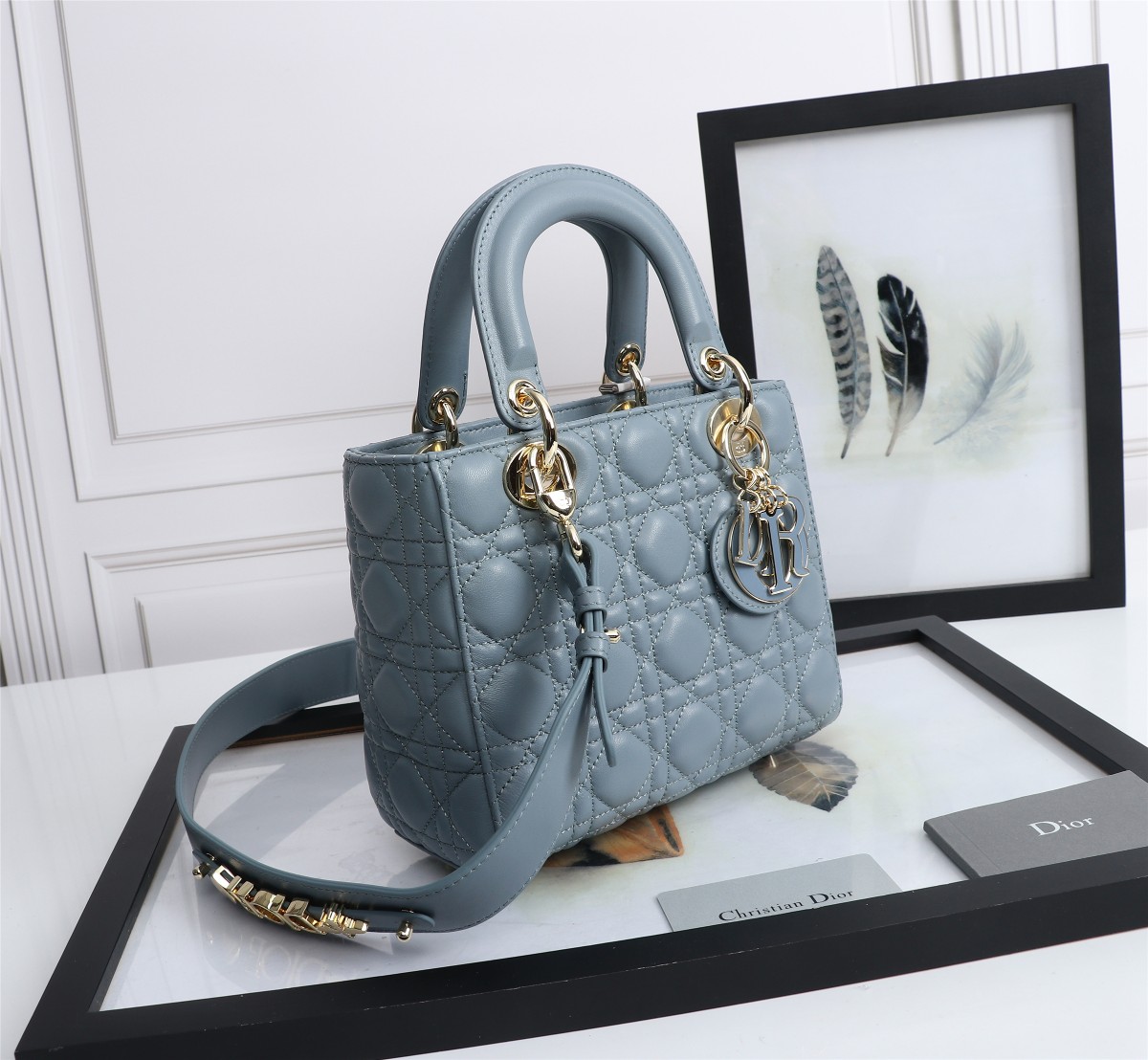 Small Lady Dior My ABCDior Bag Sky Blue Cannage Lambskin